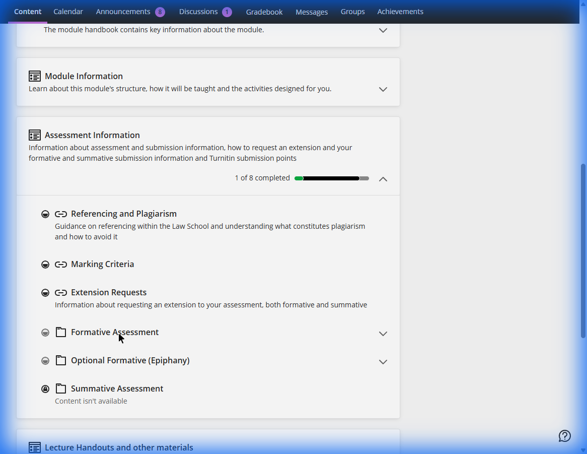1) Assignment Hub — every deadline and progress status in one view