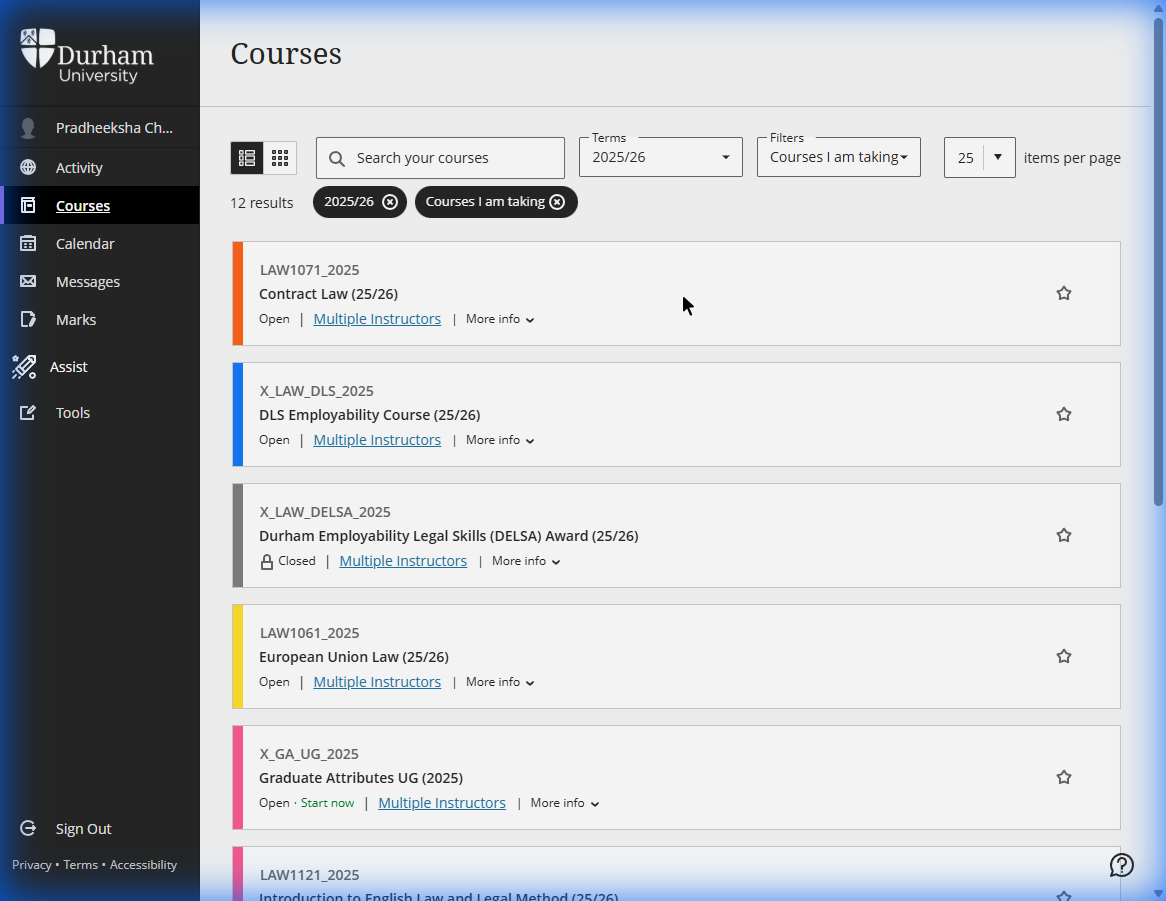 1) Your lecture library — searchable, organised, Durham-ready