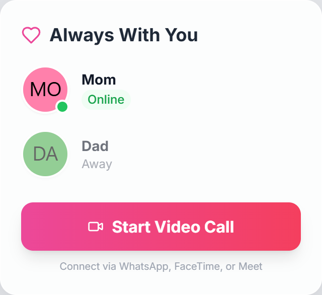 1) Presence, not pressure — opt-in availability for loved ones